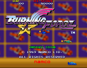 Burning Force (Japan new version) Title Screen